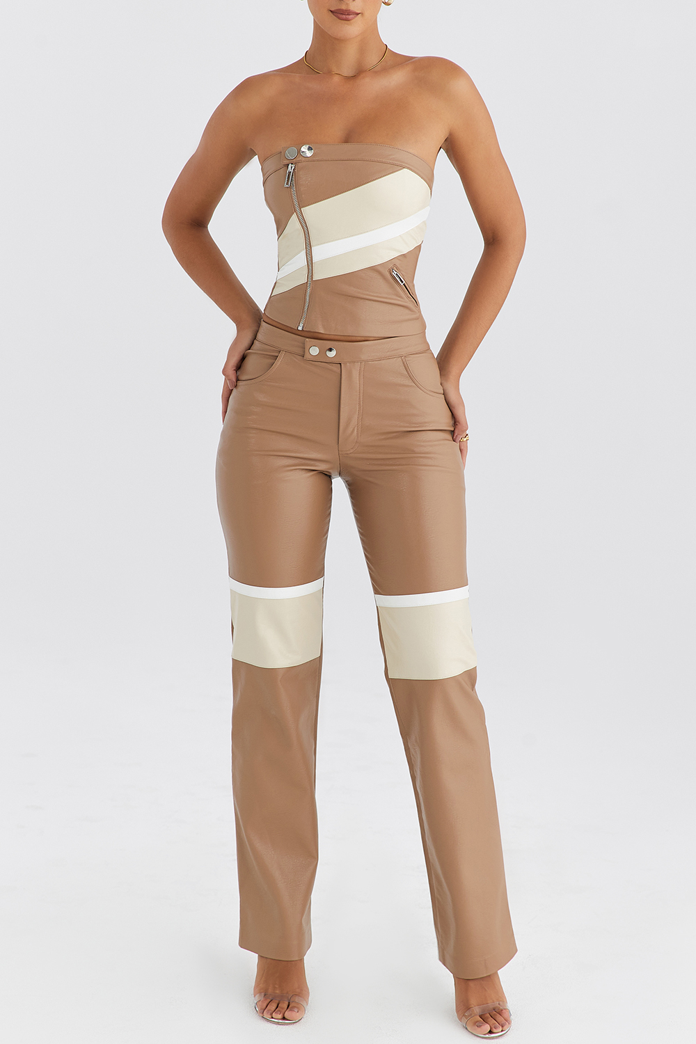 Mistress Rocks Nutmeg Vegan Leather Trousers - SALE - luluinthesky