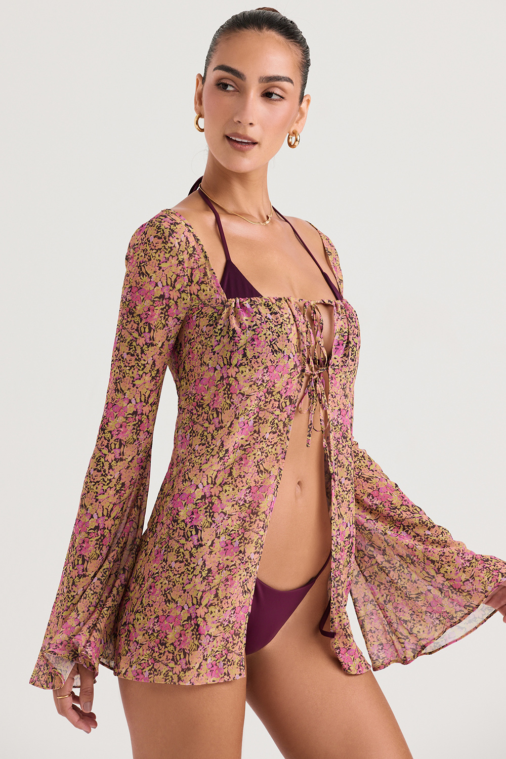 Provence Olive Floral Cover Up - luluinthesky