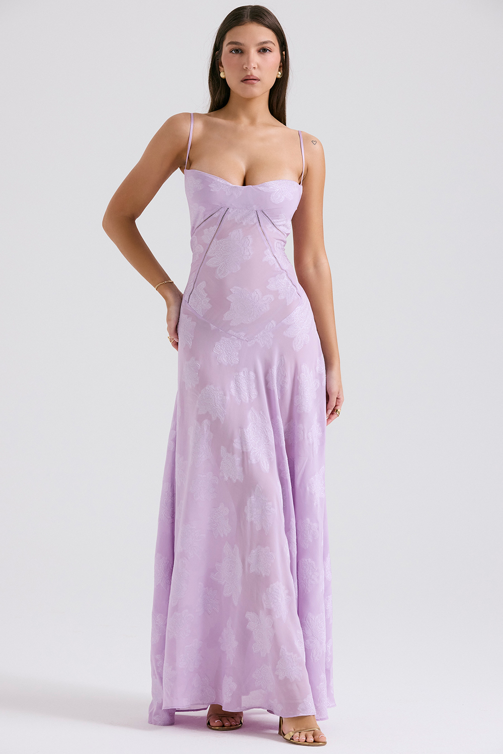 Seren Orchid Floral Lace Back Maxi Dress - luluinthesky