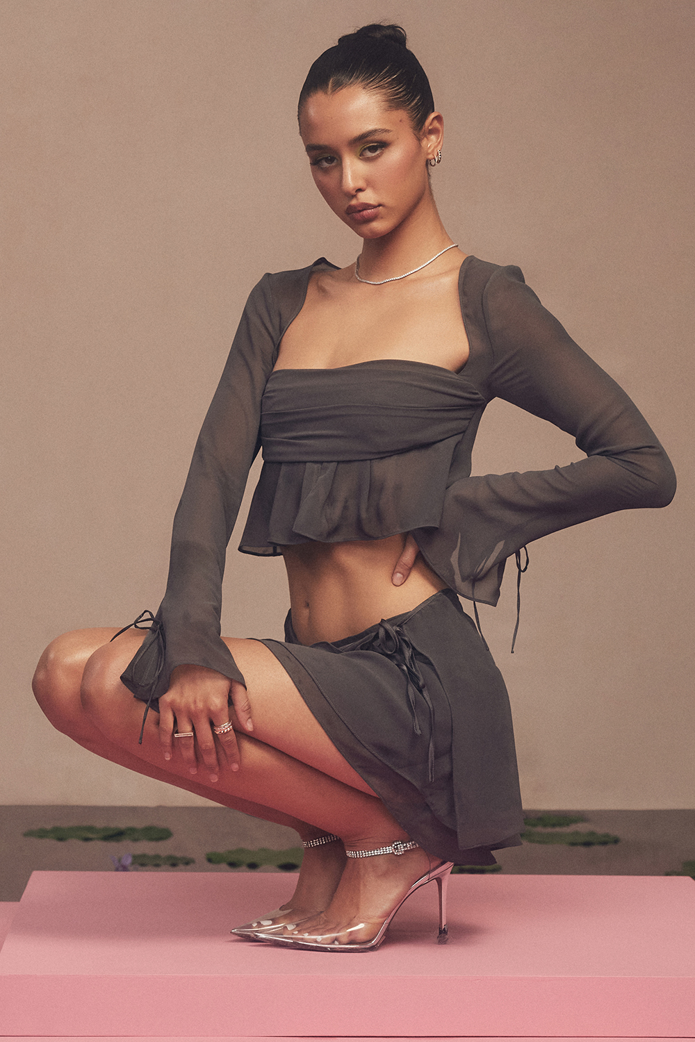 Clarice Shadow Floaty Layered Mini Skirt - luluinthesky