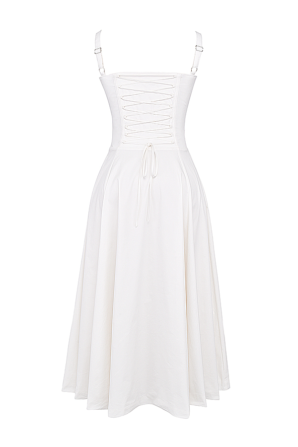 Carmen White Bustier Sundress - luluinthesky