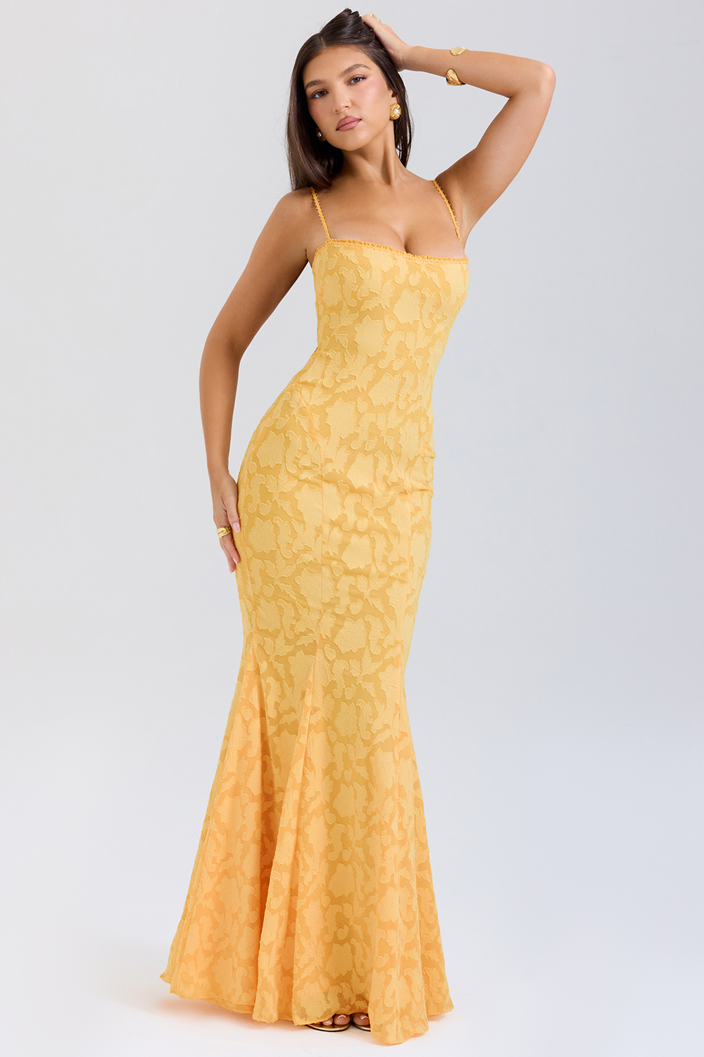 Joan Apricot Lace Up Back Maxi Dress - luluinthesky