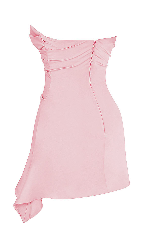 Jasmine Rose Pink Draped Strapless Corset Dress - luluinthesky