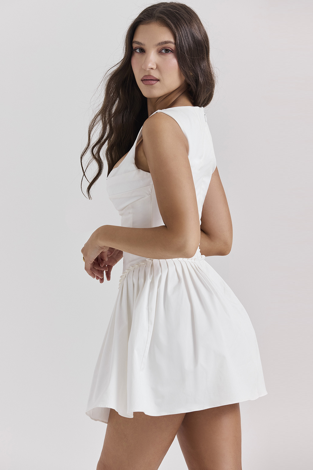 Cupid White Pleated Mini Dress - luluinthesky