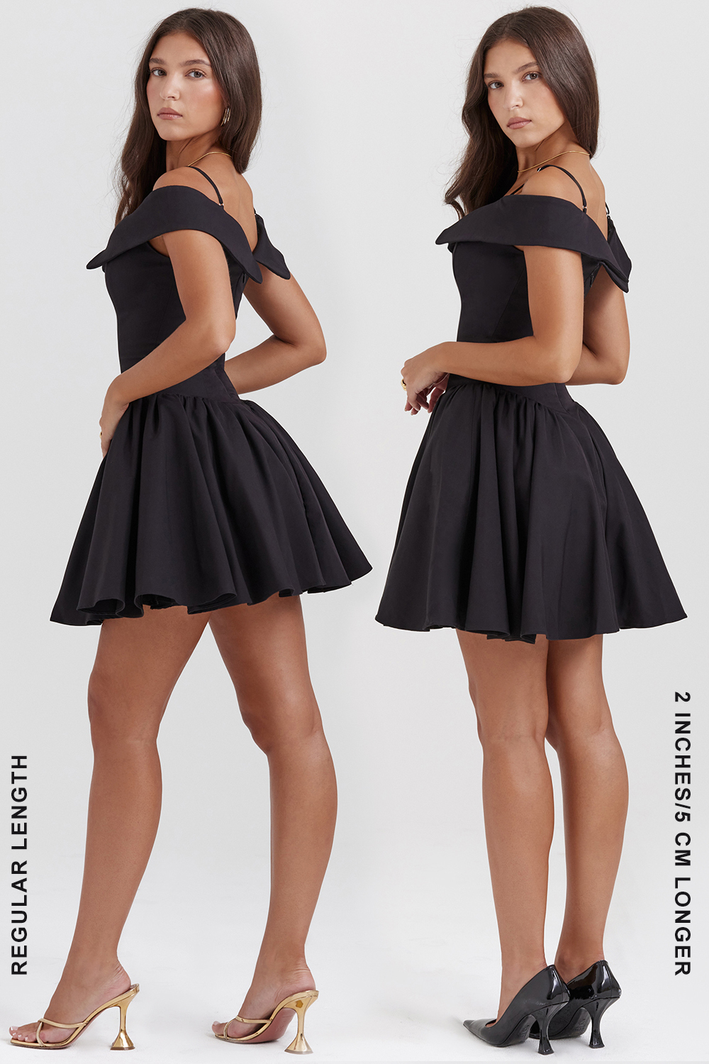 Elida Black Off Shoulder Mini Dress - luluinthesky