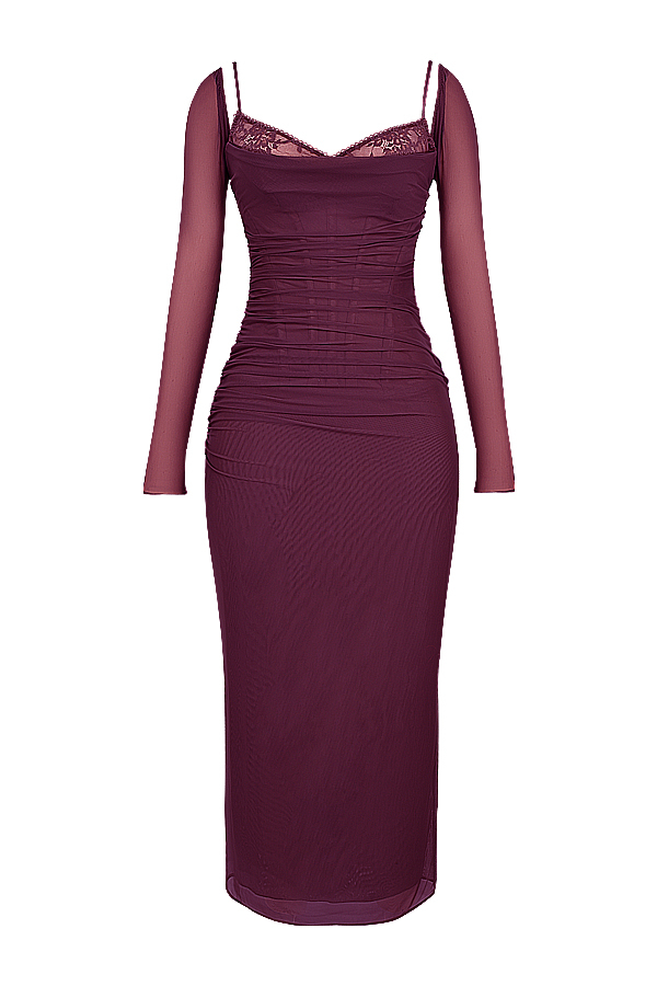 Katarina Wine Maxi Dress - luluinthesky