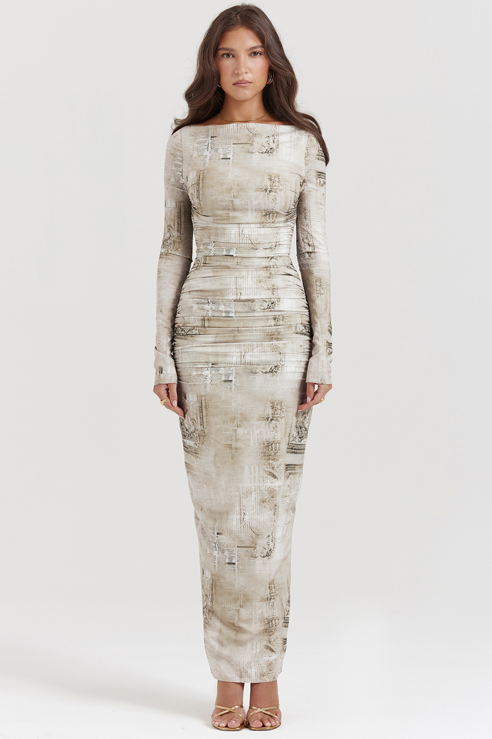 Lanetta Pale Sage Print Maxi Dress - luluinthesky