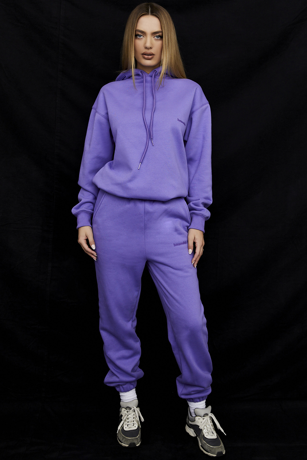 Halo Purple Cotton Fleece-Back Oversized Hoodie - luluinthesky