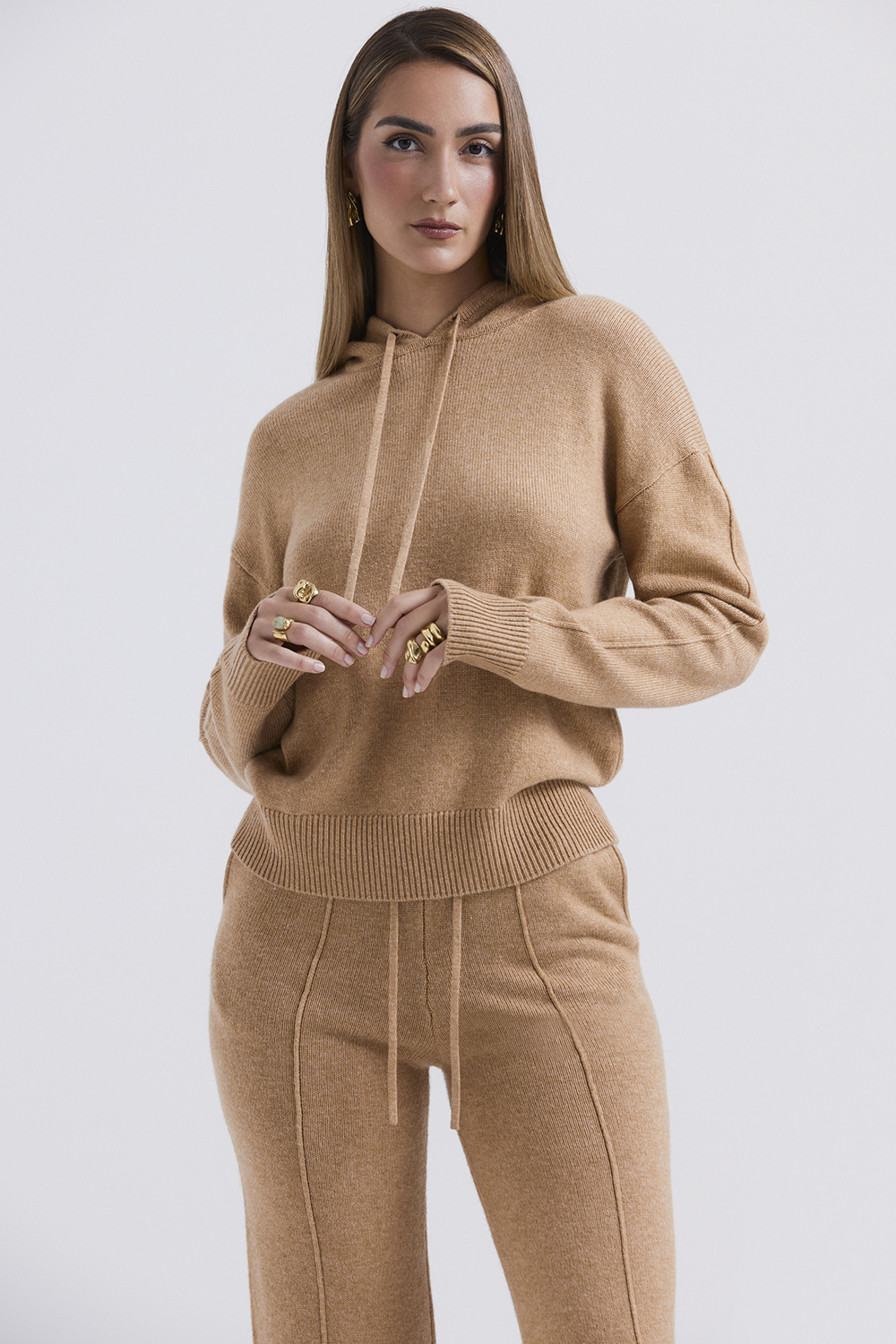 Jionni Camel Cashmere Blend Hoodie - SALE - luluinthesky
