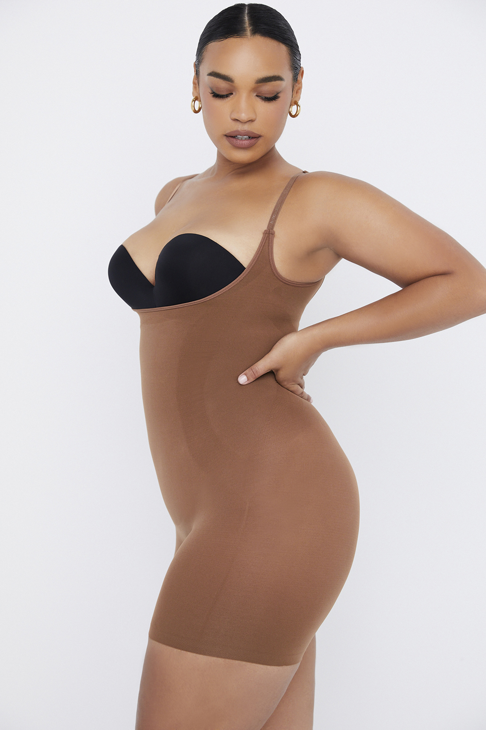 Mid Thigh Sculpting Bodysuit Mocha - luluinthesky
