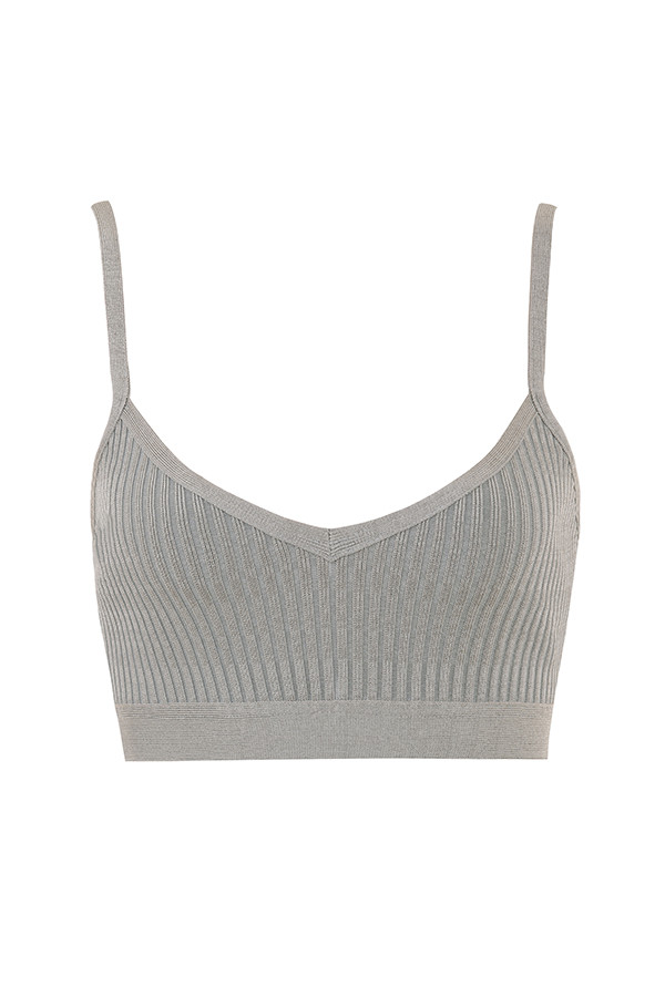 Evie Grey Marl Bandage Bralette - luluinthesky