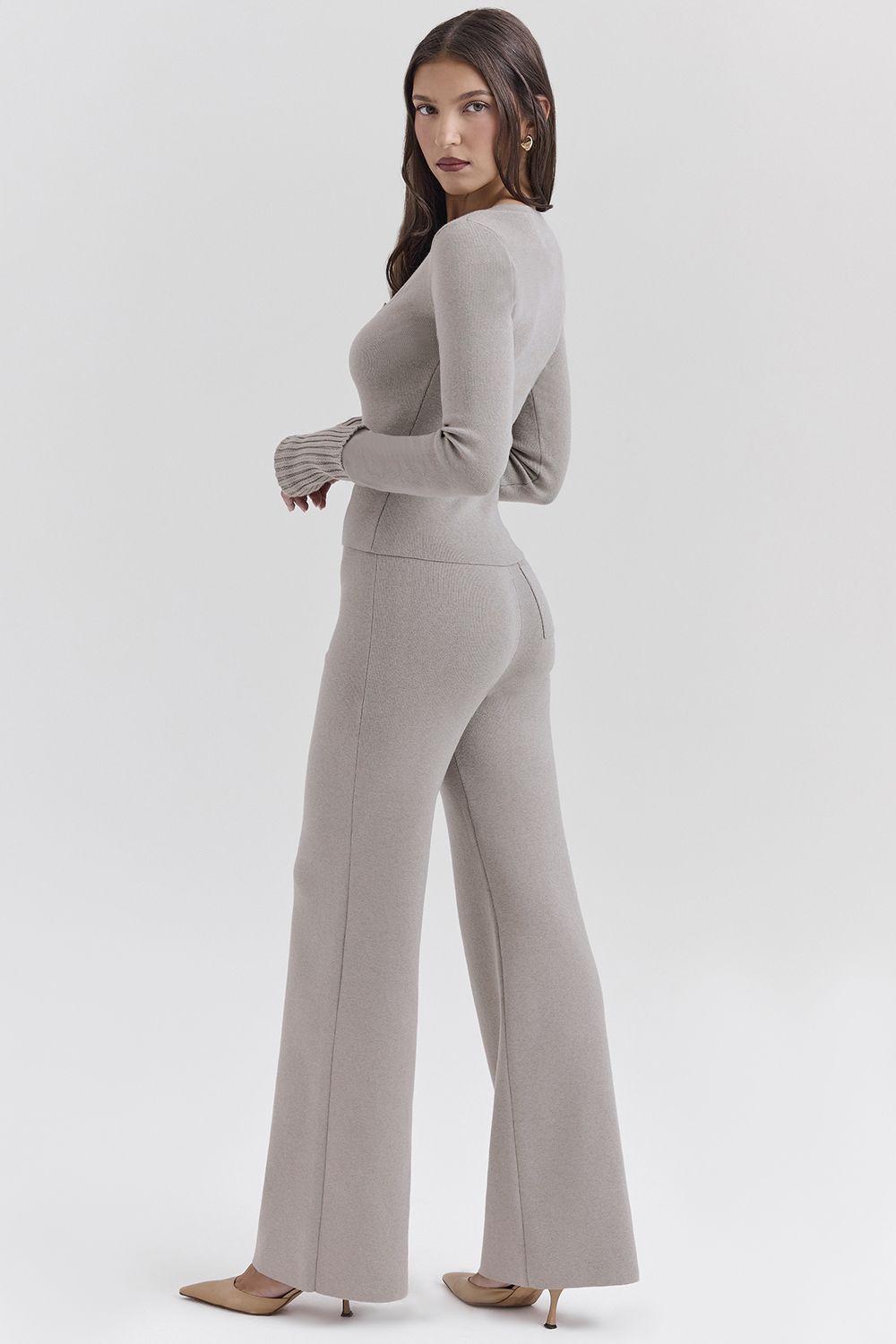 Hunter Grey Cashmere Straight Leg Trousers - luluinthesky