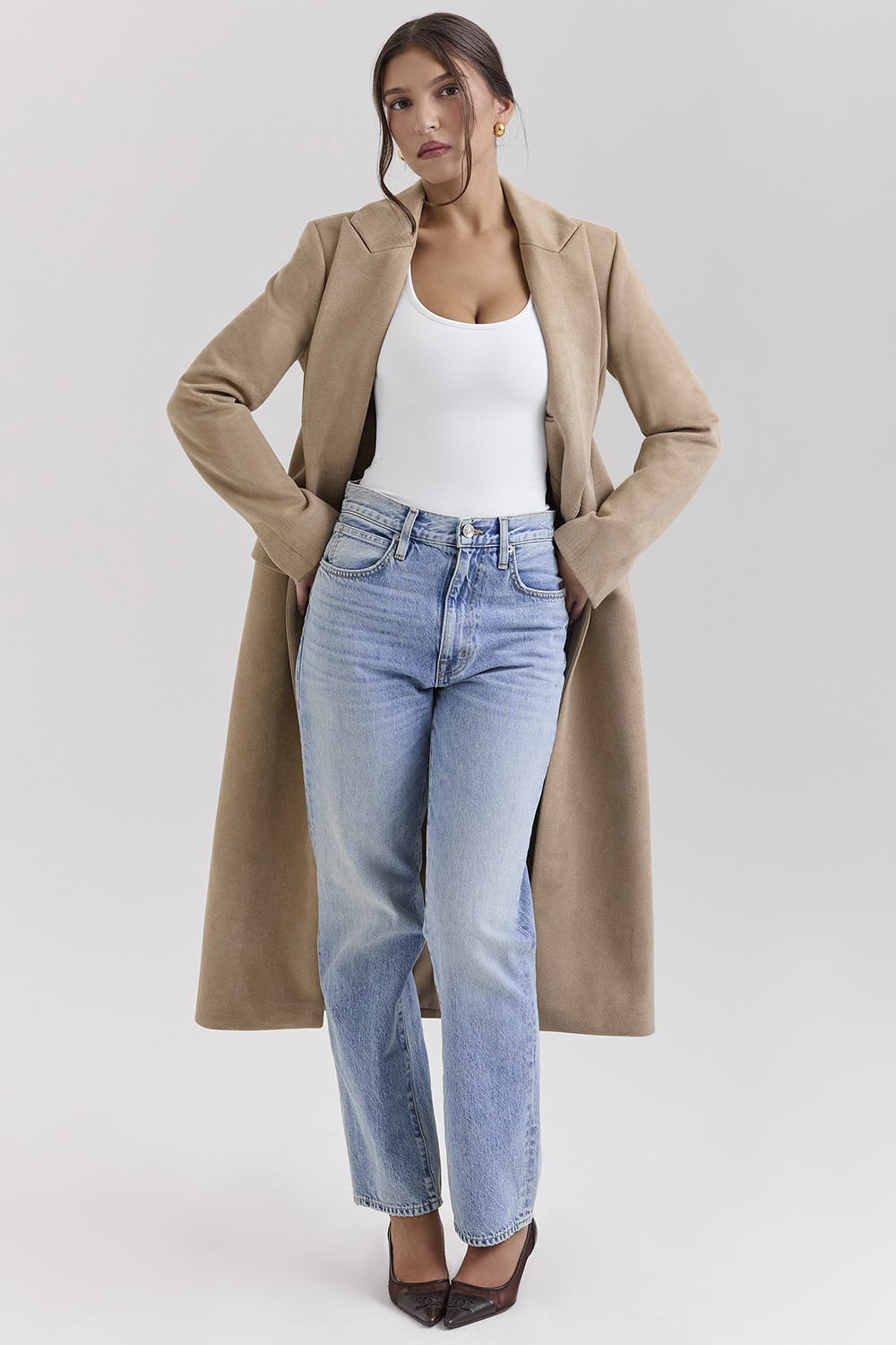 Remi Camel Single Breasted Long Coat - luluinthesky