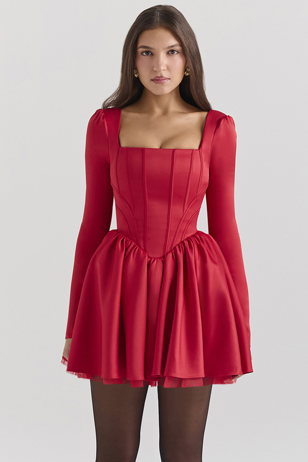 Nina Holly Red Removable Bow Tulle Mini Dress - SALE - luluinthesky
