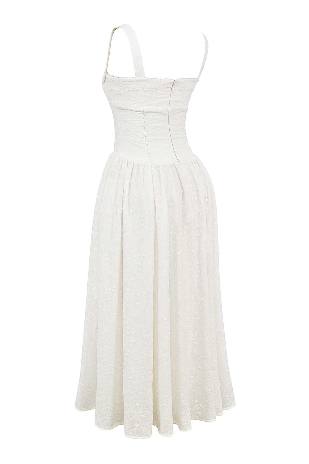 Vivien White Broderie Anglais Midi Sundress - luluinthesky