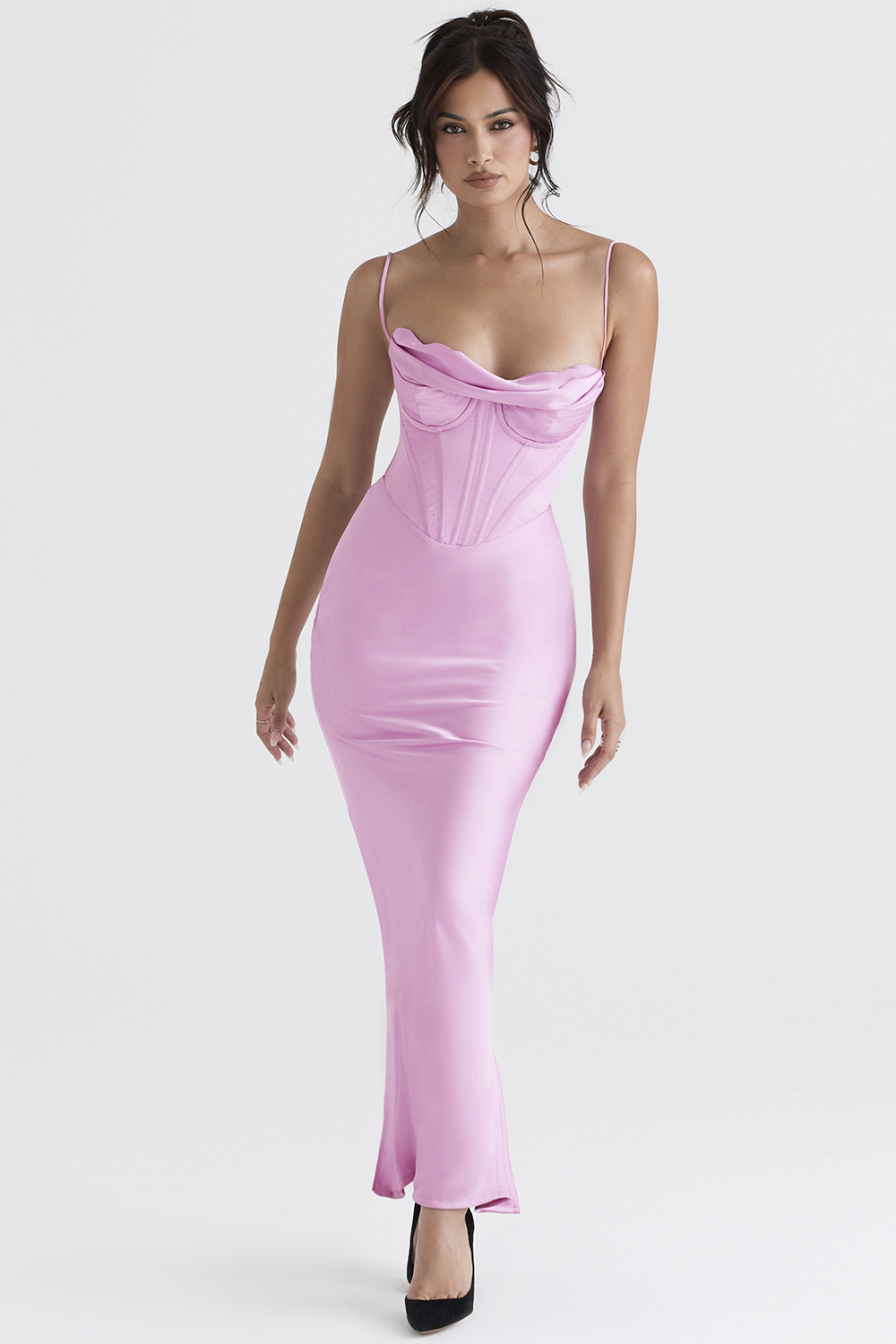 Charmaine Pink Corset Maxi Dress - luluinthesky