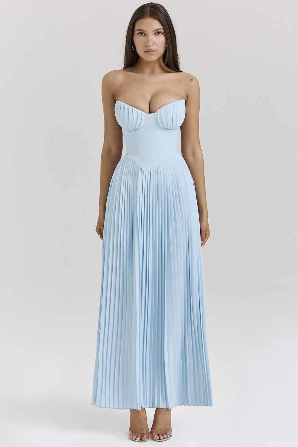 Marcella Ocean Blue Pleated Maxi Dress - luluinthesky