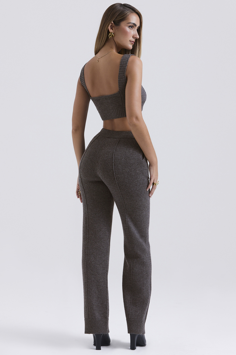Yalina Charcoal Cashmere Blend Trousers - SALE - luluinthesky