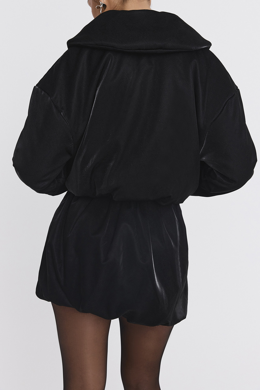 Mistress Rocks Black Vegan leather Puff Ball Skirt - SALE - luluinthesky