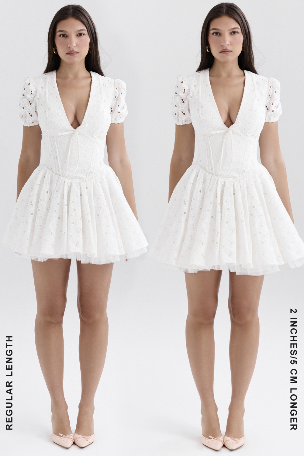 Imani White Pleated Broderie Anglais Mini Dress - luluinthesky