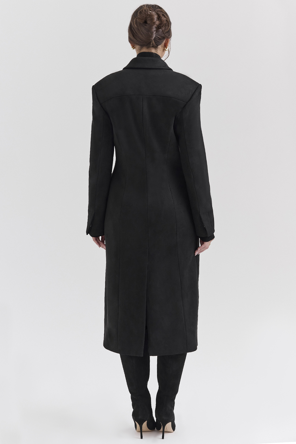 Remi Black Single Breasted Long Coat - luluinthesky