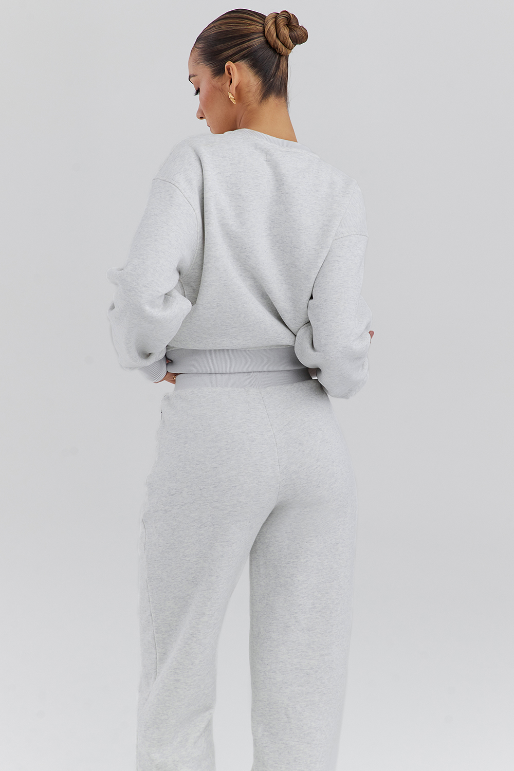 Haze Light Grey Marl Crew Neck Sweatshirt - luluinthesky