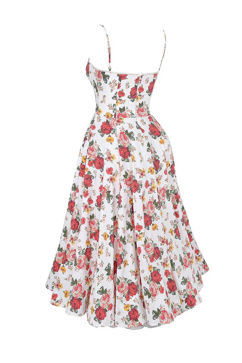 Mademoiselle Italian Rose Print Tulle Midi Dress - luluinthesky