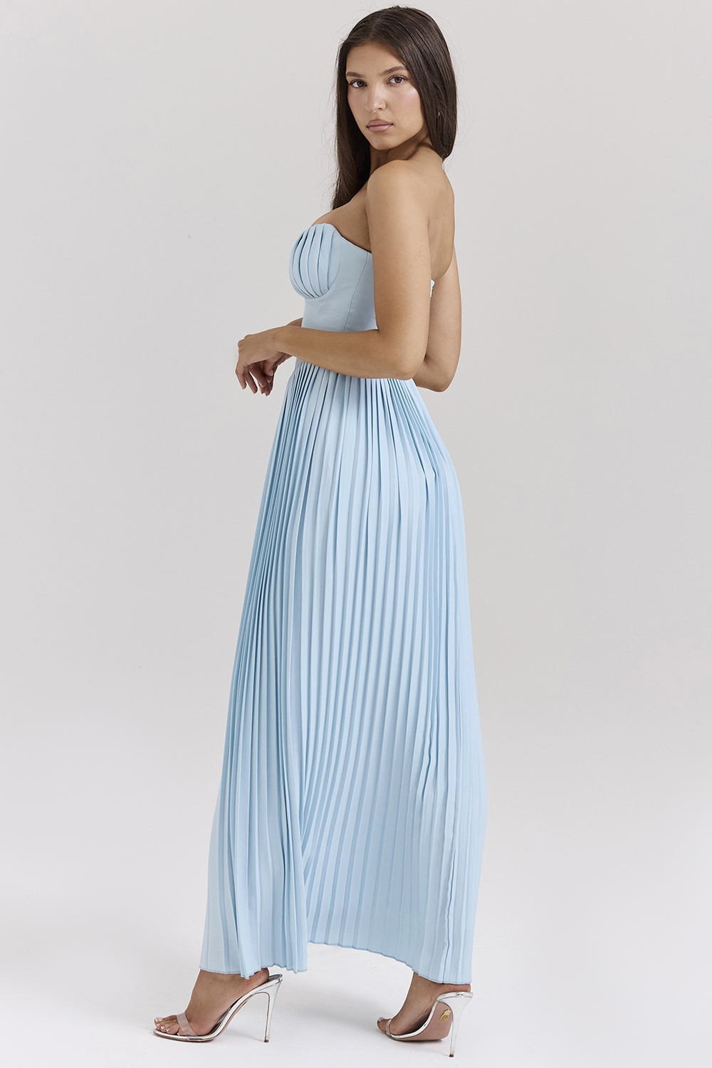 Marcella Ocean Blue Pleated Maxi Dress - luluinthesky