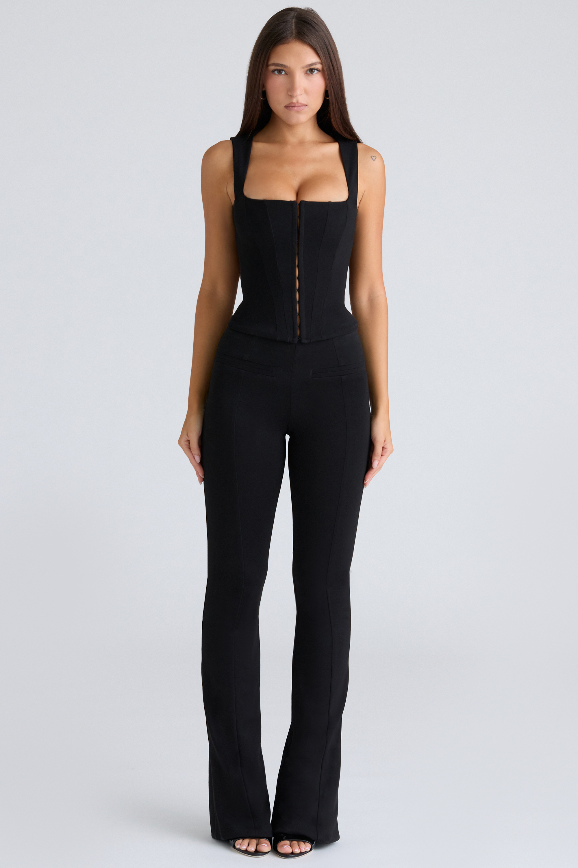 The Fitted Trousers Black Stretch Trousers - luluinthesky