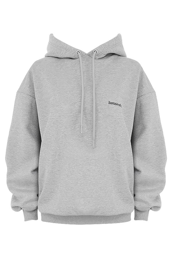 Halo Grey Cotton Fleece-Back Oversized Hoodie - luluinthesky
