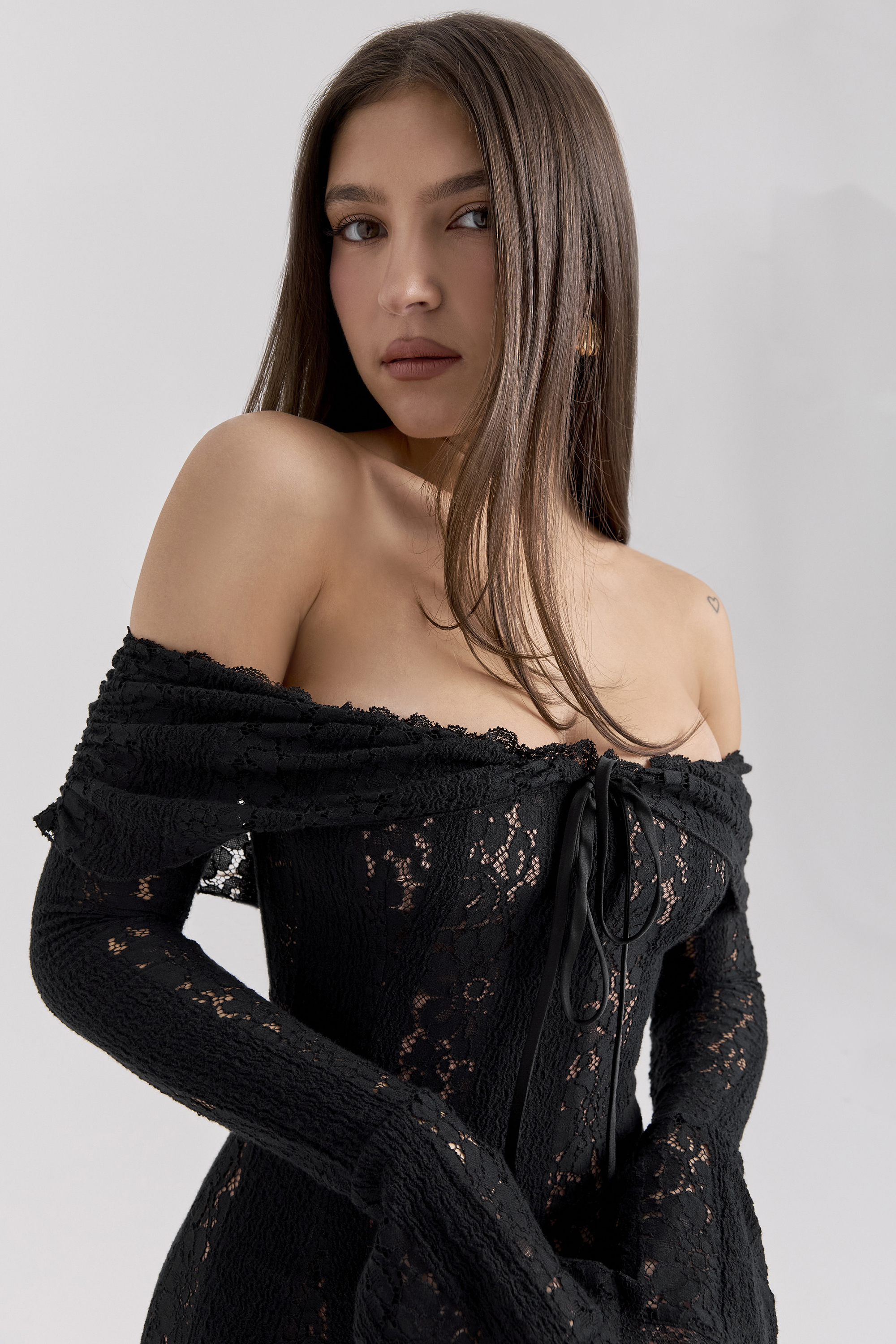 Sadie Black Floral Lace Off Shoulder Mini Dress - luluinthesky