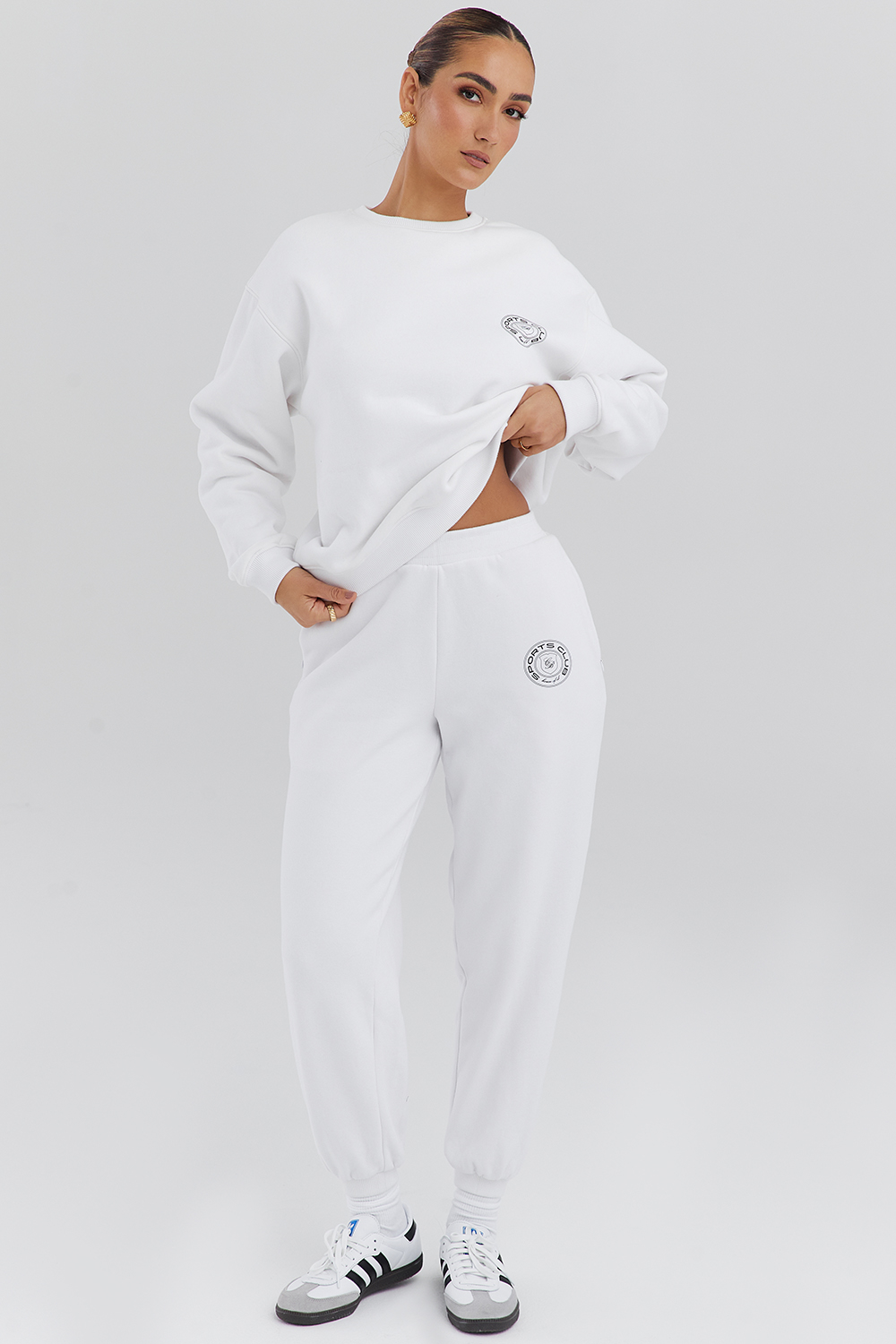 Coast White Fleece Back Jogging Trousers - luluinthesky
