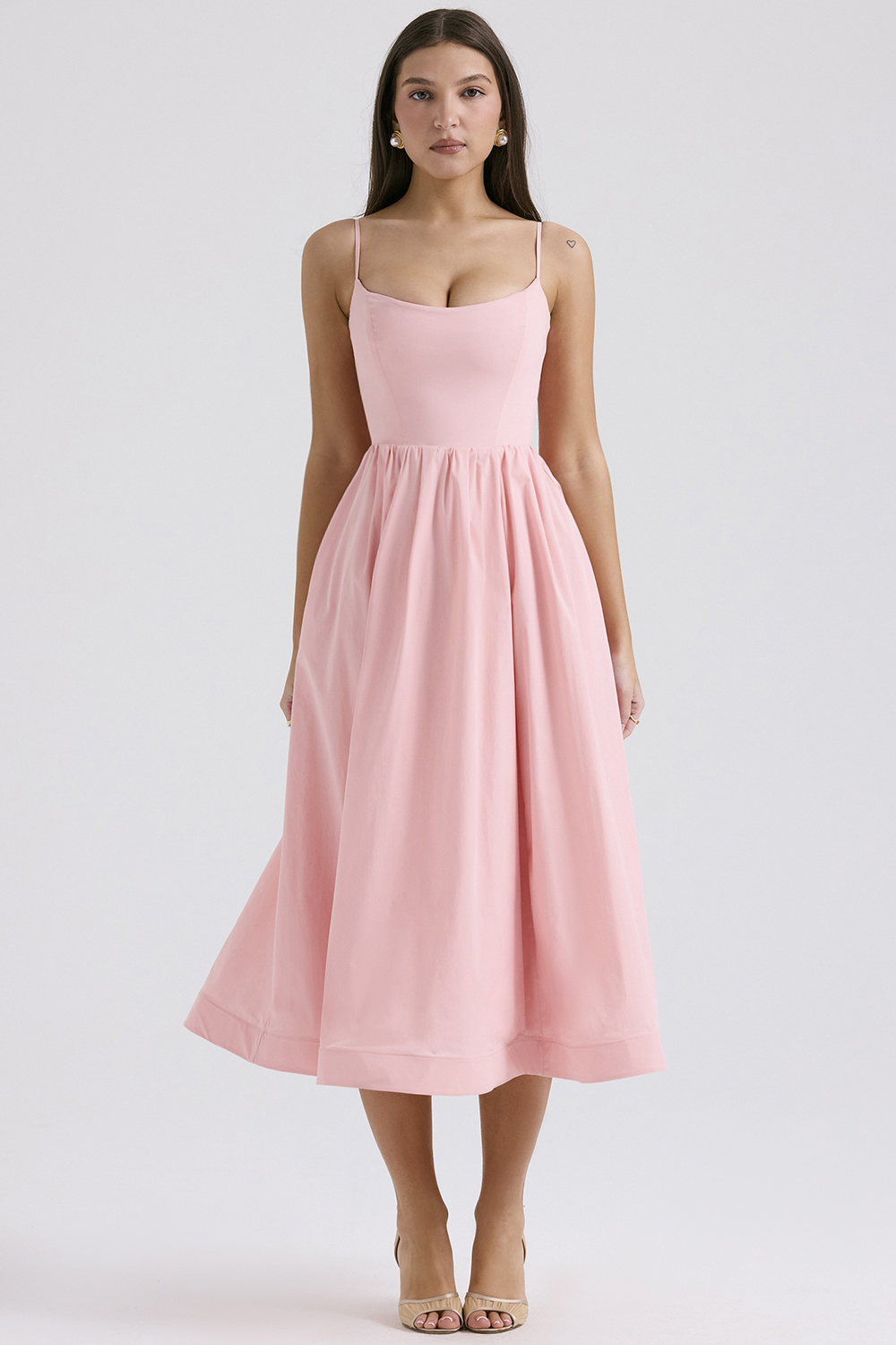 Lolita Rose Pink Cotton Corset Sundress - luluinthesky