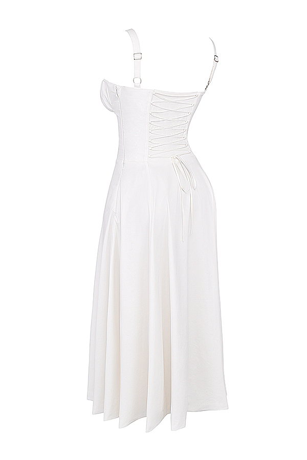 Carmen White Bustier Sundress - luluinthesky