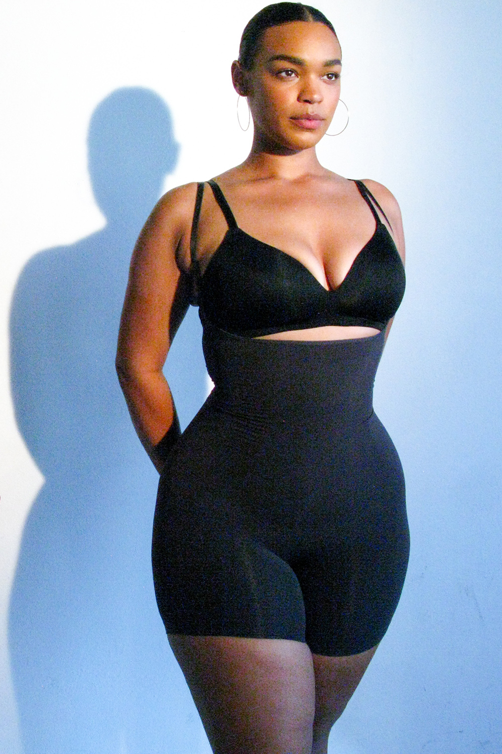 Mid Thigh Sculpting Bodysuit Ink - luluinthesky