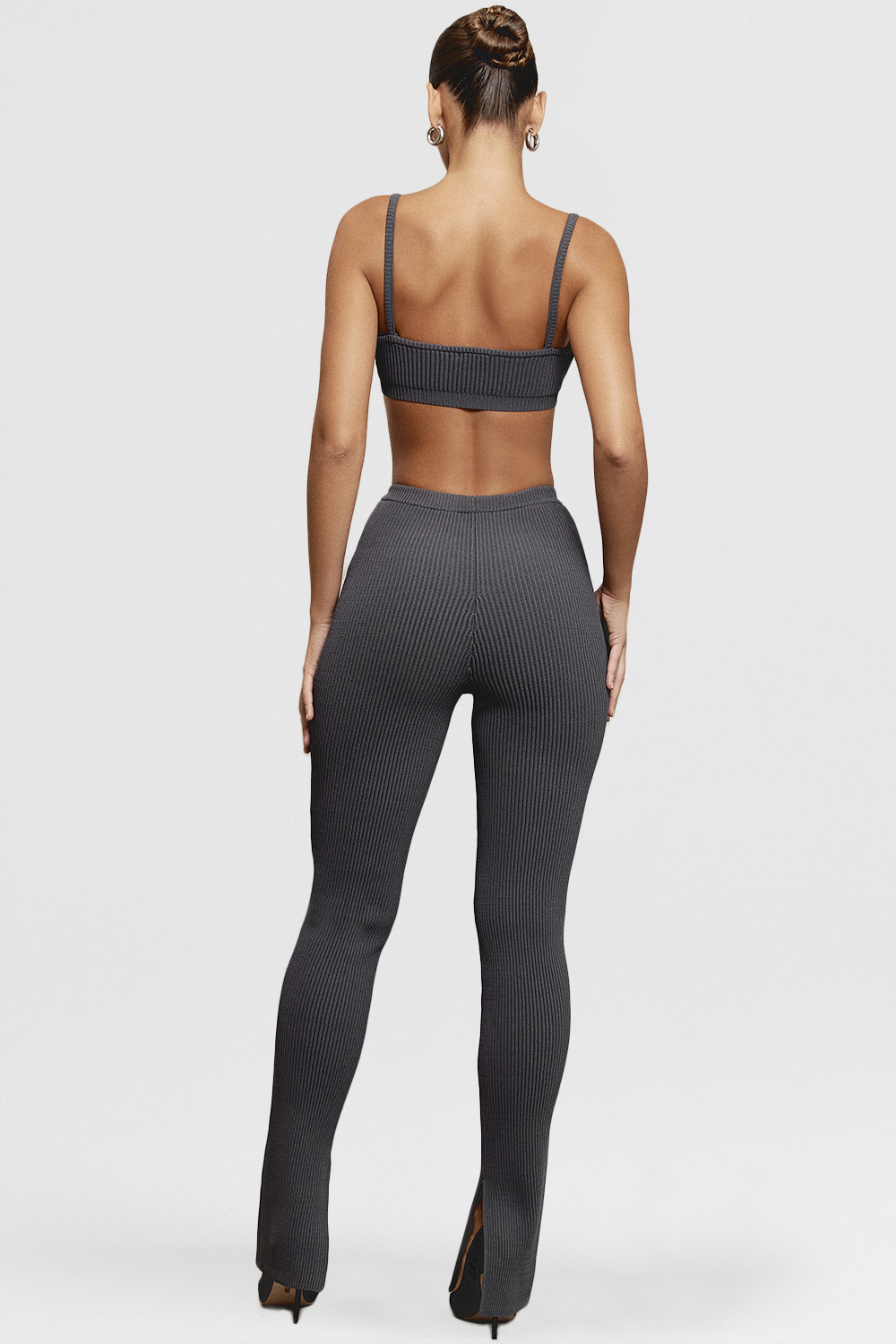 Mitzi Dark Grey Ribbed Knit Leggings - SALE - luluinthesky