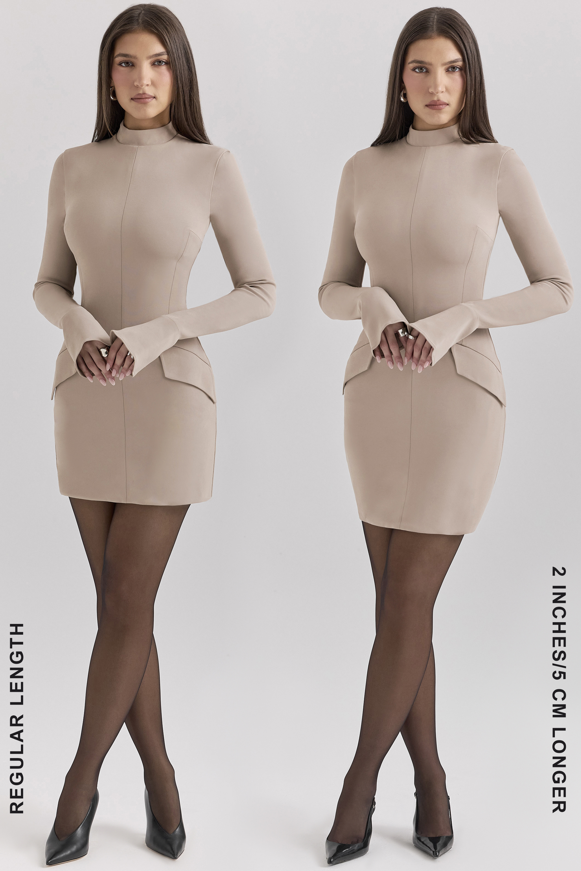 Mahalia Taupe Long Sleeve Mini Dress - luluinthesky