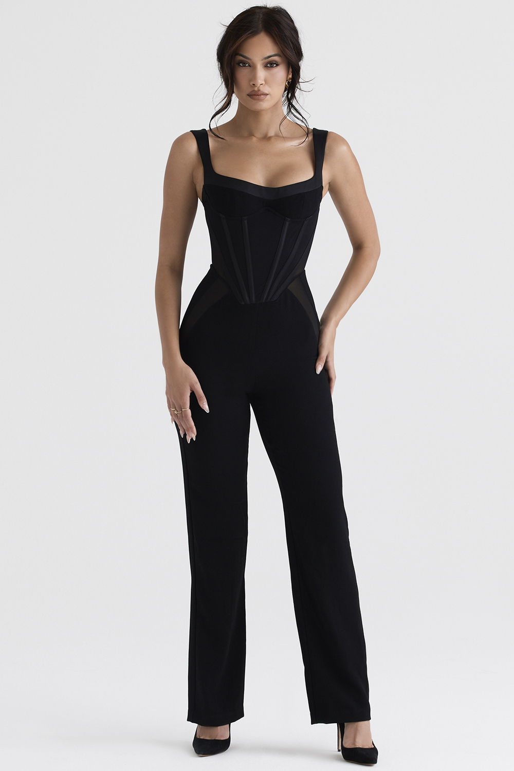 Mylene Black Corset Jumpsuit - luluinthesky