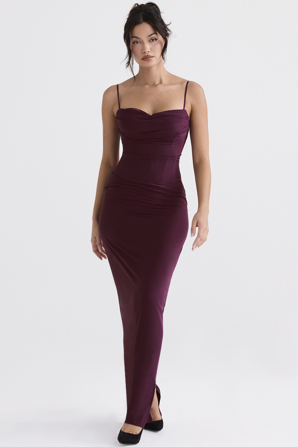 Lani Merlot Corset Maxi Dress - luluinthesky