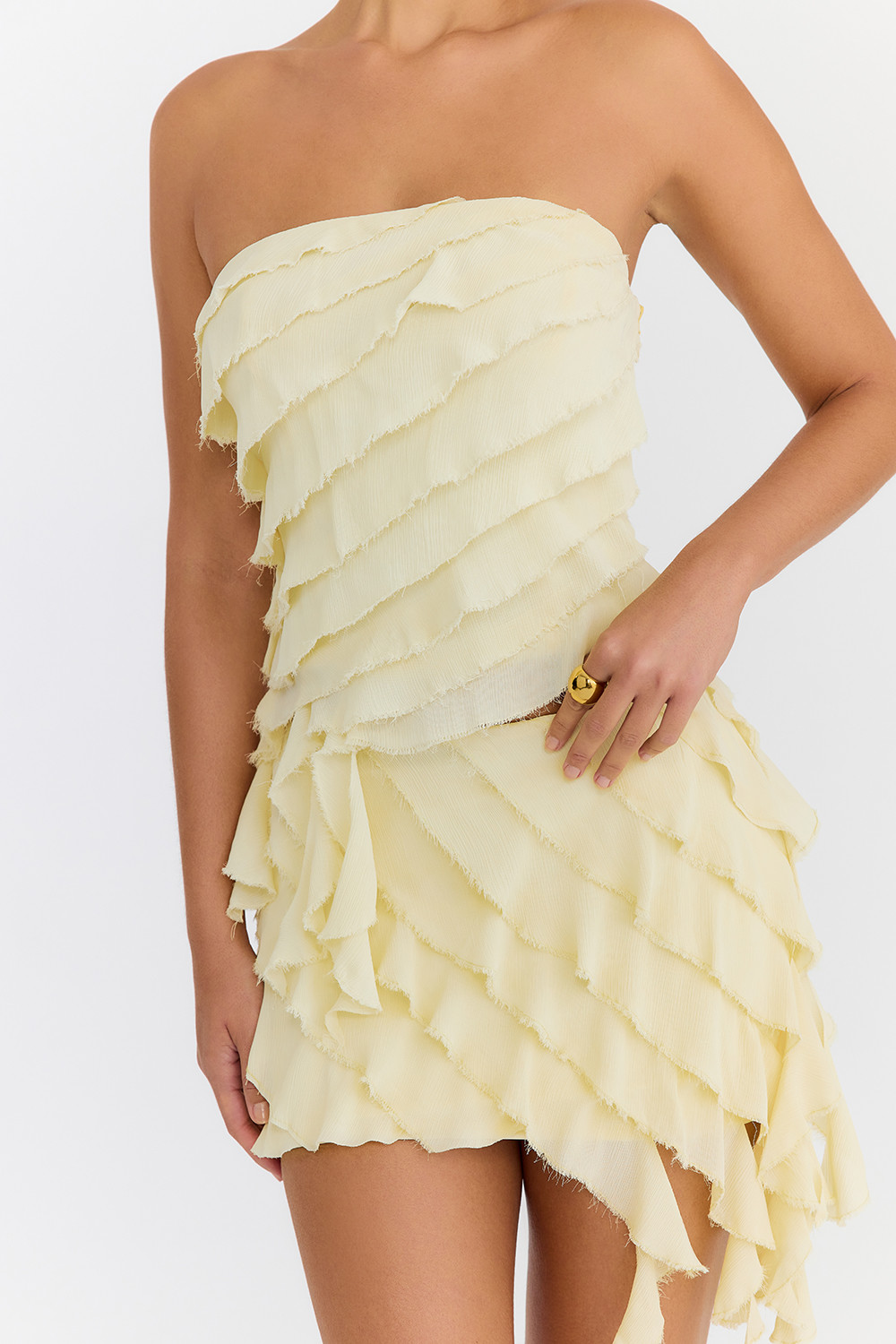 Mistress Rocks Vanilla Ruffle Layered Mini Skirt - SALE - luluinthesky