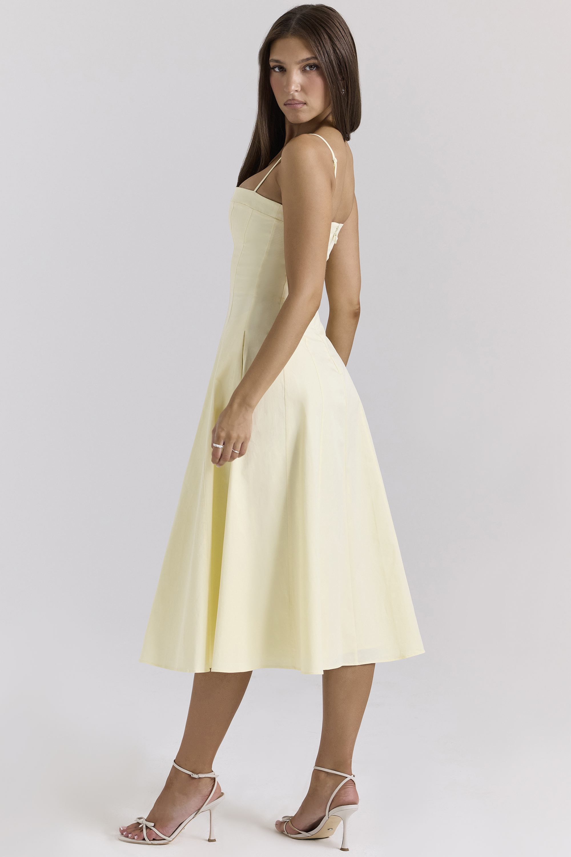 Dolly Lemon Stretch Cotton A-Line Midi Sundress - luluinthesky