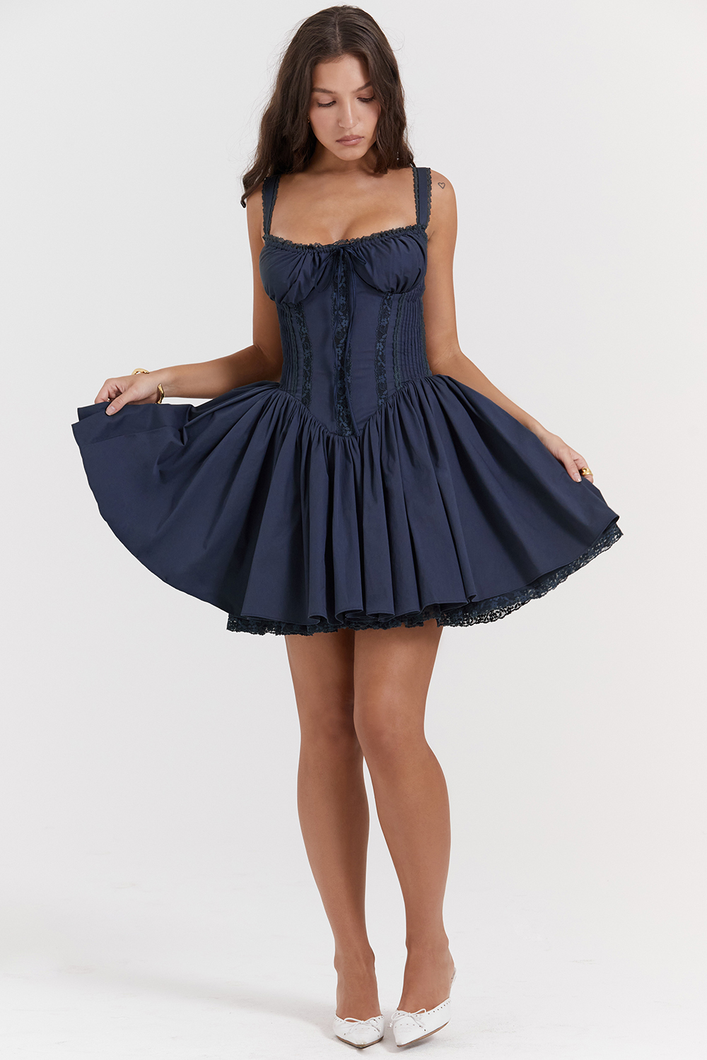 Pietra French Navy Corset Mini Dress - luluinthesky