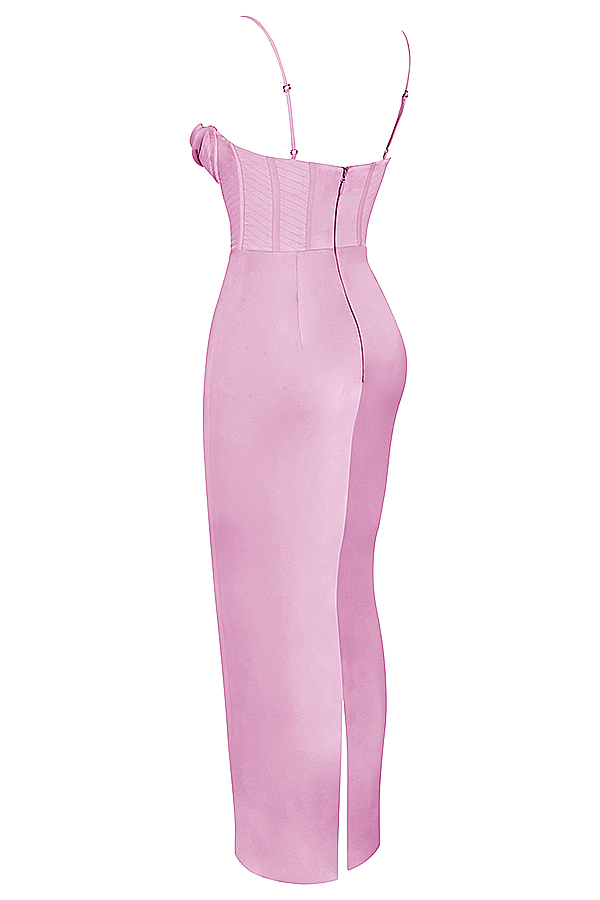 Charmaine Pink Corset Maxi Dress - luluinthesky