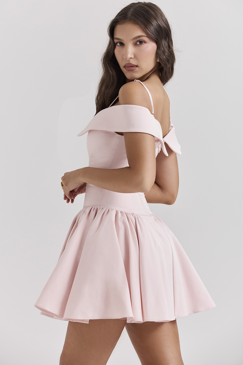 Elida Ballerina Pink Off Shoulder Mini Dress - luluinthesky