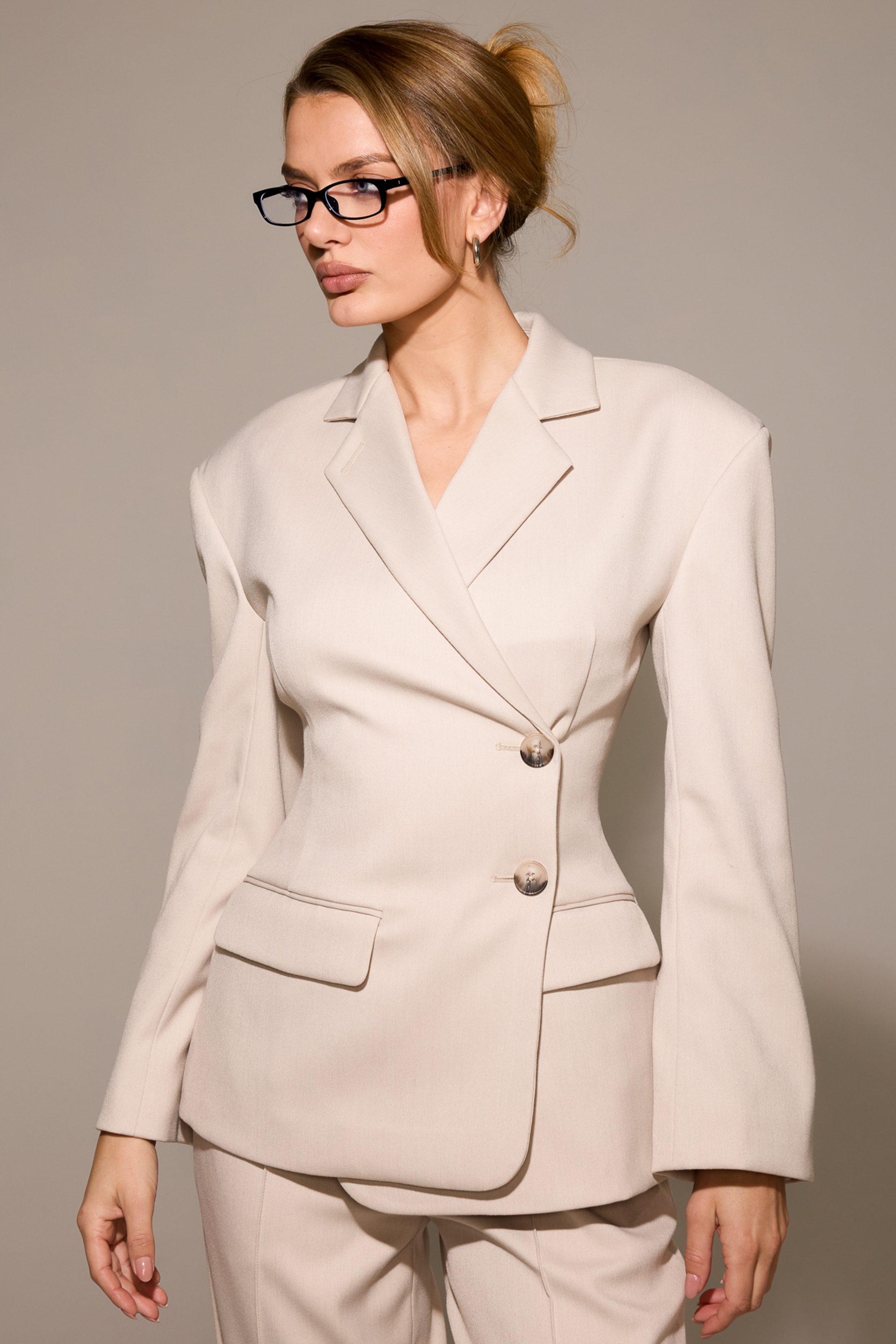 Hudson Beige Hourglass Blazer - luluinthesky