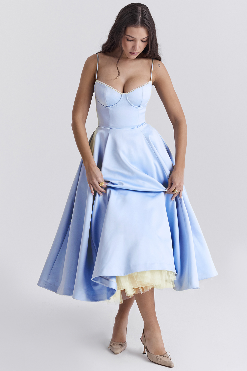 Mademoiselle Cinderella Blue Tulle Midi Dress - luluinthesky