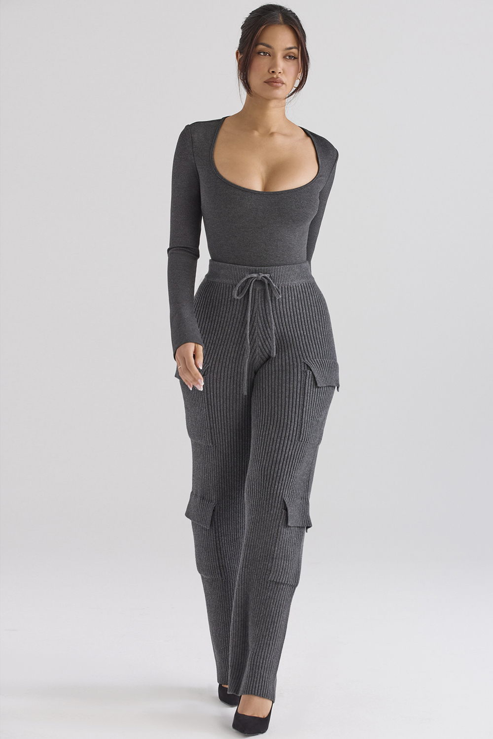Tea Charcoal Knitted Utility Trousers - SALE - luluinthesky