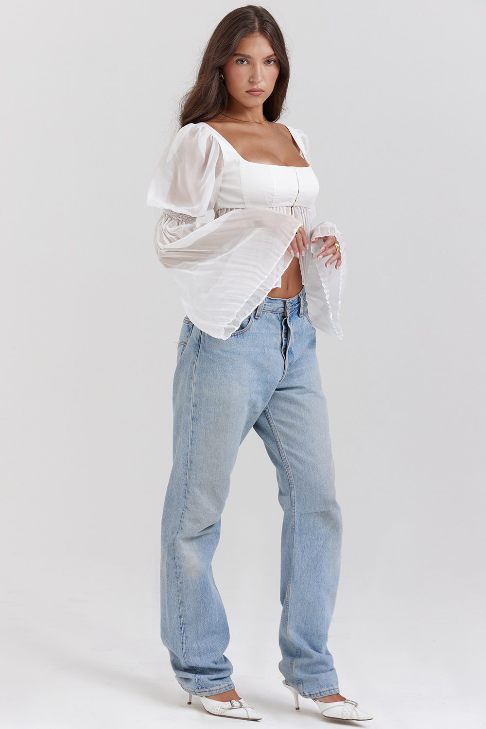 Lucie White Pleated Top - luluinthesky
