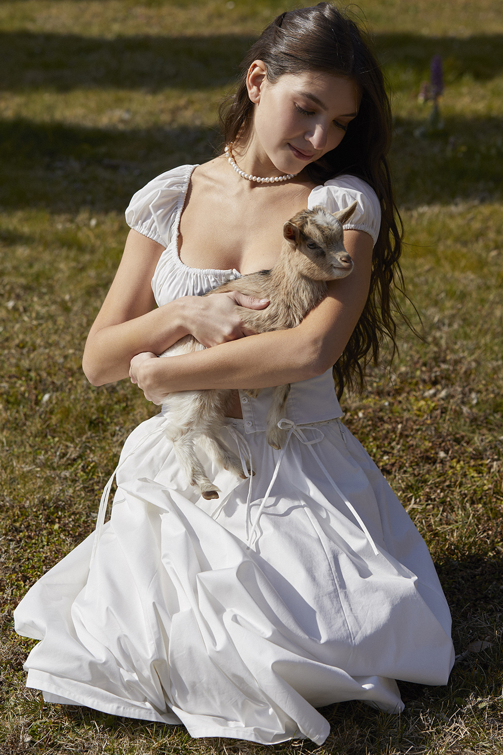 Cora White Gathered Midi Skirt - luluinthesky