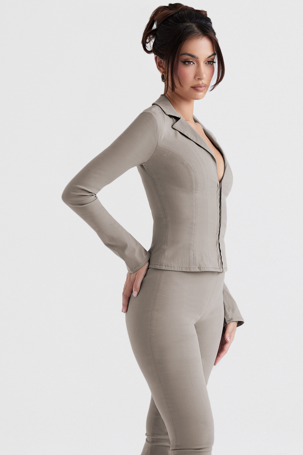 Zakira Smoke Fitted Shirt - luluinthesky